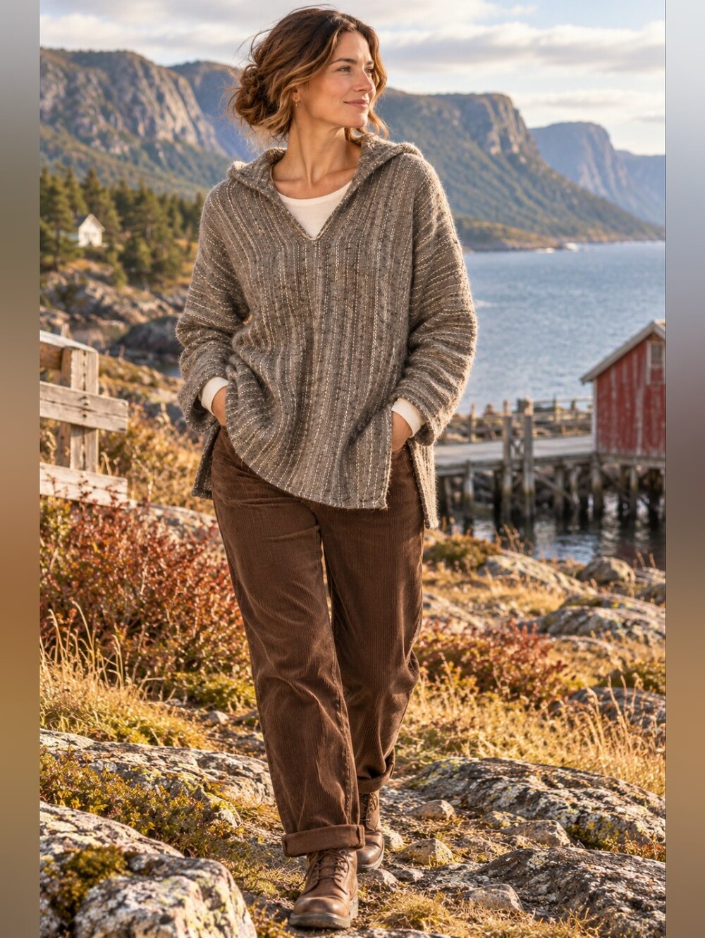 Vintage Bonne Bay Crafts Newfoundland Handwoven Wool Gros Morne Sweater